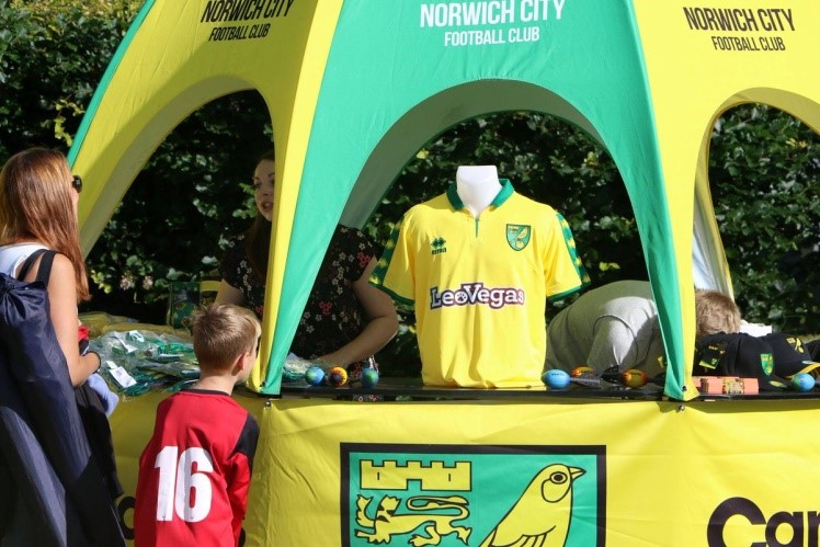 Branded Pop Up Kiosk at Norwich FC