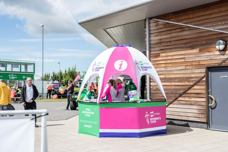 Pop Up Kiosk Event Dome for Tour of Britain Women’s Cycling