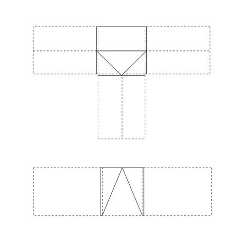 Template of rectangular pop-out corner banner units