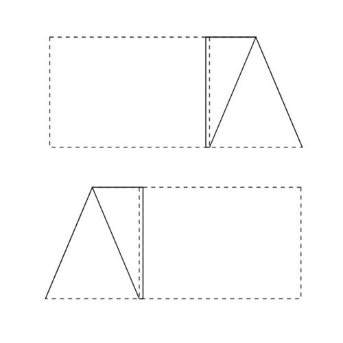 Template of rectangular pop-out corner banner units